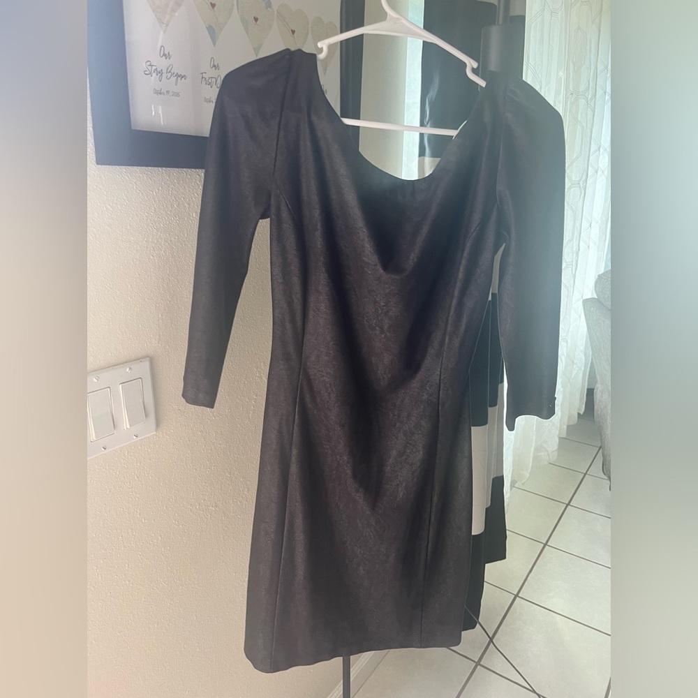 Guess Dress: Sexy but Classy Black Faux Leather Dress